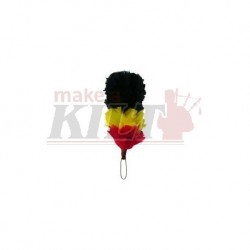 Black / Yellow / Red 4 Inch Feather Hackle
