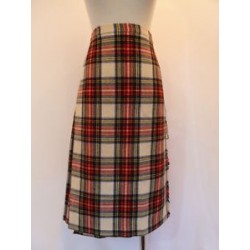BLARNEY CASTLE sz 14 Ireland Wool Plaid Traditional Tartan Plaid Wrap Skirt Kilt