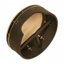 Bodhran, 16x6", Plywood, Black, T-Bar"