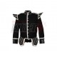 Black Pipe Band Doublet with silver bullion trim and silver buttons