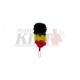 Black / Yellow / Red 4 Inch Feather Hackle