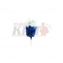 White over Blue 3 Inch Feather Hackle