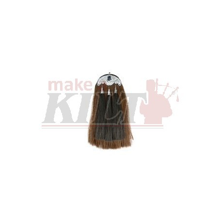 Brown Chrome 3 Tassel Horsehair Sporran