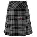 Scottish Wears Granite Gray Tartan Skirts Cross Diagonal Belt New Billie Kilts