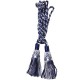 Silver / Navy Silk Bagpipe Cord