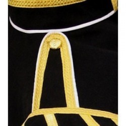 Black Pipe Band Doublet with gold bullion trim and gold buttons