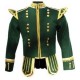 Green Pipe Band Doublet with gold buttons and fancy scrolling gold trim