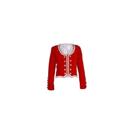 Bright Red Velvet Highland Dance Jacket full sleeve