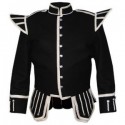 Black Pipe Band Doublet with silver bullion trim and silver buttons